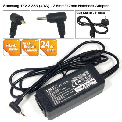 Samsung 12V 3.33A 40W 2.5mm - 0.7mm Notebook Adaptör Samsung 12V 3.33A 40W 2.5mm - 0.7mm Notebook Adaptör
