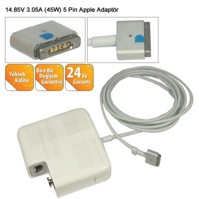 Apple 14.85V 3.05A 45W 5 pin Adaptör